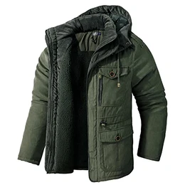 Kapuzenpullover Herren, Langarm Reißverschluss Fleece Kapuzenjacke,Herren Winterjacke Sweatjacke zum Wandern Laufen Outdoor-Sportarten (0588 militärgrün-M)