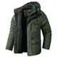 igeekwell Kapuzenpullover Herren, Langarm Reißverschluss Fleece Kapuzenjacke,Herren Winterjacke Sweatjacke zum Wandern Laufen Outdoor-Sportarten (0588 militärgrün-M)