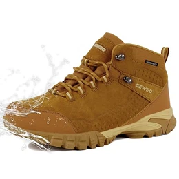 Wanderstiefel Herren Wasserdicht Halbhoch Wanderschuhe Damen rutschfest Trekkingschuhe Atmungsaktiv Leicht Outdoor Hiking Schuhe Sport Laufschuhe Bergschuhe Braun 42