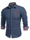 JMIERR Jeanshemd Herren Hemd Freizeithemd Langarmhemd Cowboy-Style Business männer Kent-Kragen Casual,Navy Blau M