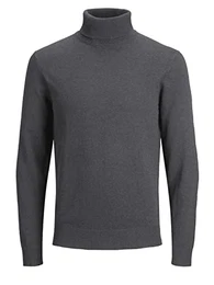 Herren JJEEMIL Knit ROLL Neck, Asphalt, XL