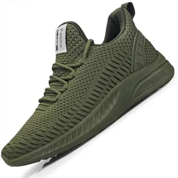 Turnschuhe Herren Laufschuhe Sportschuhe Sneaker rutschfeste Gummisohlen Leichte und Atmungsaktiv für Gehen Armeegrün 41