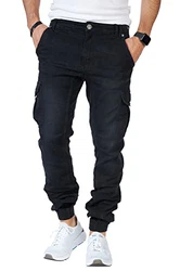 Styleko Herren Cargohose 8014 Schwarz