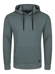 Herren Kapuzenpullover RIVEnno Hoodie Sweatshirt Pullover Kapuze Kängurutaschen Regular Fit Einfarbig Baumwolle Blau L, Größe:L, Farbe:Turbid Blue