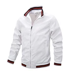 Generic Frühling Herbst Männer Bomberjacke Casual Herren Outwear Windreaker Reißverschluss Mäntel Baseball Jacken Mann Kleidung Weiß