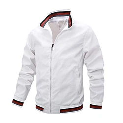 Generic Frühling Herbst Männer Bomberjacke Casual Herren Outwear Windreaker Reißverschluss Mäntel Baseball Jacken Mann Kleidung Weiß