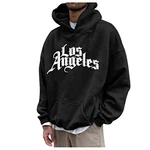 Pullover Herren LOS Angeles Langarm Kapuzenpullover Casual Sport Fitness Sweatshirt Schwarz/Grün/Blau/Gold/Grau