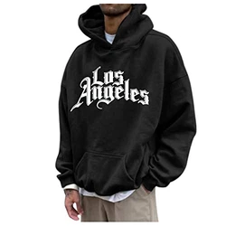 Pullover Herren LOS Angeles Langarm Kapuzenpullover Casual Sport Fitness Sweatshirt Schwarz/Grün/Blau/Gold/Grau