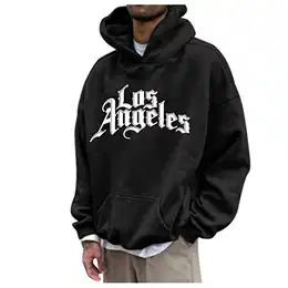 Hoodie Herren,Pullover Herren LOS Angeles Langarm Hoodie mit Kapuze Tasche Oversize Kapuzenpullover Casual Sport Fitness Winter Sweatshirt Kapuzenjacke Kapuzenpulli Pulli Sweatjacke