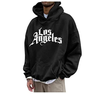 Pullover Herren LOS Angeles Langarm Kapuzenpullover Casual Sport Fitness Sweatshirt