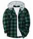 SwissWell Flanellhemd Herren Weihnachten Hemd Langarm Kariertes Hemd Holzfällerhemd Casual Freizeithemd mit Brusttasche Regular Fit (1478-Grün M)