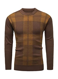 Herren Pullover Klassischer Strickpullover Basic Rundhals Langarmshirt Sweater Slim Fit