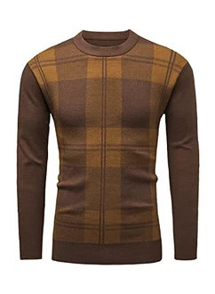 Jolicloth Herren Pullover Klassischer Basic Rundhals Sweater Slim Fit