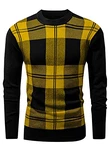 Jolicloth Herren Pullover Klassischer Basic Rundhals Sweater Slim Fit Schwarz