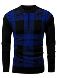 Herren Pullover Klassischer Strickpullover Basic Rundhals Langarmshirt Sweater Slim Fit