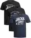 JACK & JONES Herren JJELOGO Tee SS Crew Neck 2 COL SS19 NOOS T-Shirt, Mehrfarbig (3er Regular Fit Pack 13 - M)
