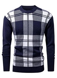 Herren Pullover Klassischer Strickpullover Basic Rundhals Langarmshirt Sweater Slim Fit