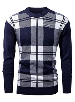 Jolicloth Herren Pullover Klassischer Basic Rundhals Sweater Slim Fit Mischfarben
