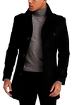 Leif Nelson Mantel Herren Kurzmantel Slim Fit Wintermantel Trenchcoat Freizeitjacke Business schwarz