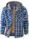 Mr.Stream Herren Thermohemd Flanellhemd Winterjacke Fleecefutter schützendem Innenfutter Holzfällerhemd Arbeitshemd Hoody 3252 Blue M