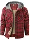 Mr.Stream Herren Thermohemd Flanellhemd Winterjacke Fleecefutter schützendem Innenfutter Holzfällerhemd Arbeitshemd Hoody 3252 Red M