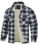 TACVASEN Herren Hemdjacke Thermo Hemd Schwarz