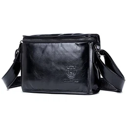 Umhängetasche Leder Horizontale Umhängetasche 7,9 Zoll Tablettasche Kleine Herrentasche,Schwarz