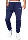 Meilicloth Hose Herren Jogginghose Männer Freizeithose Baumwolle Lang mit Kordelzug-Aufdruck Sweatpants Herren mit Taschen Regular Fit Blau M