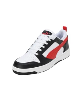 PUMA Unisex Rebound V6 Low Sneaker Weiß/Rot/Schwarz/Transparent
