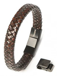 Armband Männer Leder Braun 17cm - Lederarmband Herren-Armband Leder Herren Geschenk Weihnachten