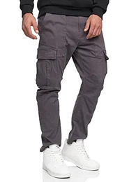Herren Walsh Cargohose aus Baumwolle mit 6 Taschen Freizeithose für Männer Dk Grey M