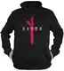 vanVerden North - Original North Runen Logo Nordmann - Viking Pullover Walhalla Sweater- Wikinger Hoodie Herren mit Kapuze - Bio Baumwolle - Geschenke für Männer, Größe:M, Farbe:Schwarz/Blutrot