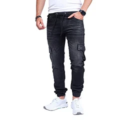 8014 Herren Cargohose Männer Cargohose Herren Chino Hose Slim fit Cargohose Freizeithose Jeans Cargohose Destroyed Jeans… (as3, Numeric, Numeric_29, Regular, Tall, C-Black, 32, Regulär)