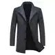 KUDORO Herren Wintermantel Kurzmantel Wollmantel Stehkragen Herren Mantel Warm Kurz Slim Fit Winterjacke für Business Freizeit Peacoat Herren Casual(Grau,M)