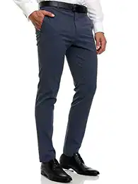 Herren Jamie Plain Stoffhose mit 4 Taschen Stretch Hose Herrenhose für Männer Navy 32/32