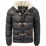 Geographical Norway Herren Steppjacke Amonai Abraham Winterjacke Anorak Dunkelgrau