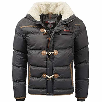 Geographical Norway Herren Steppjacke Amonai Abraham Winterjacke Anorak Dunkelgrau