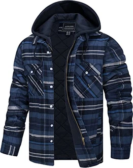 TACVASEN Herren Kapuzen Holzfällerjacke Blau/Grau TACVASEN Herren Kapuzen Holzfällerjacke Blau/Grau