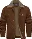 TACVASEN Herren Fleecefutter Übergangsjacke Card Jacke Winter Teddyfutter Trucker Jacket für Männer, Braun, M