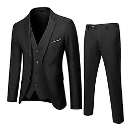 Herren Anzug 3 Teilig Modern Fit Hochzeit Anzüge Komplett Business Blazer 3-teiliger Jacke Weste Hosenanzug Slim Fit Männer Vintage Party Klassisch Charmant Sets Herrenanzug Set