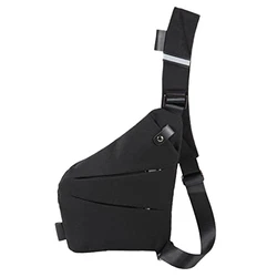 Ovecat Umhängetasche Schultertasche Brusttasche Anti-Diebstahl für Damen und Herren Schwarz