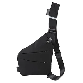 Ovecat Umhängetasche Schultertasche Brusttasche Anti-Diebstahl für Damen und Herren Schwarz