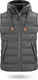 normani Herren Wattierte Weste Winddichte Steppweste mit Sweat Kapuze und Stehkragen Outdoor Bodywarmer Farbe Dunkelgrau Größe M/50