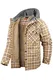 Mr.Stream Herren Kapuzenpullover Hooded Thermohemd Flanellhemd Winterjacke Hoody Fleecefutter Holzfällerhemd Arbeitshemd Hoodie 3252 Khaki M