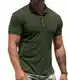 NITAGUT Poloshirts für Herren Kurzarm Muskel Sport Tennis Golf Basic T-Shirt,Dunkelgrün,M EU