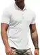 NITAGUT Herren Poloshirt Kurzarm Muskel Sport Tennis Golf Basic T-Shirts,Weiß,S EU