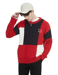 Pullover Herren Ohne Kapuze Techwear Hip Hop Freizeit Rundhalsausschnitt Spleißen Oversized Winterpullover Herren Streetwear Fashion