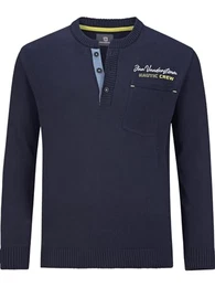 Herren Pullover Elger Gestricktes Casual Oberteil dunkelblau L - 52/54