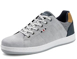 LANGDU Freizeitschuhe Herren Sneaker Walkingschuhe Leichtgewicht Atmungsaktive Sportschuhe Sneakers Grau
