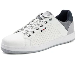 LANGDU Freizeitschuhe Herren Sneaker Walkingschuhe Leichtgewicht Atmungsaktive Sportschuhe Sneakers Weiß